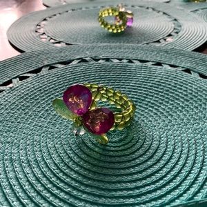 Pier 1 Set of 8 placemats with napkin rings